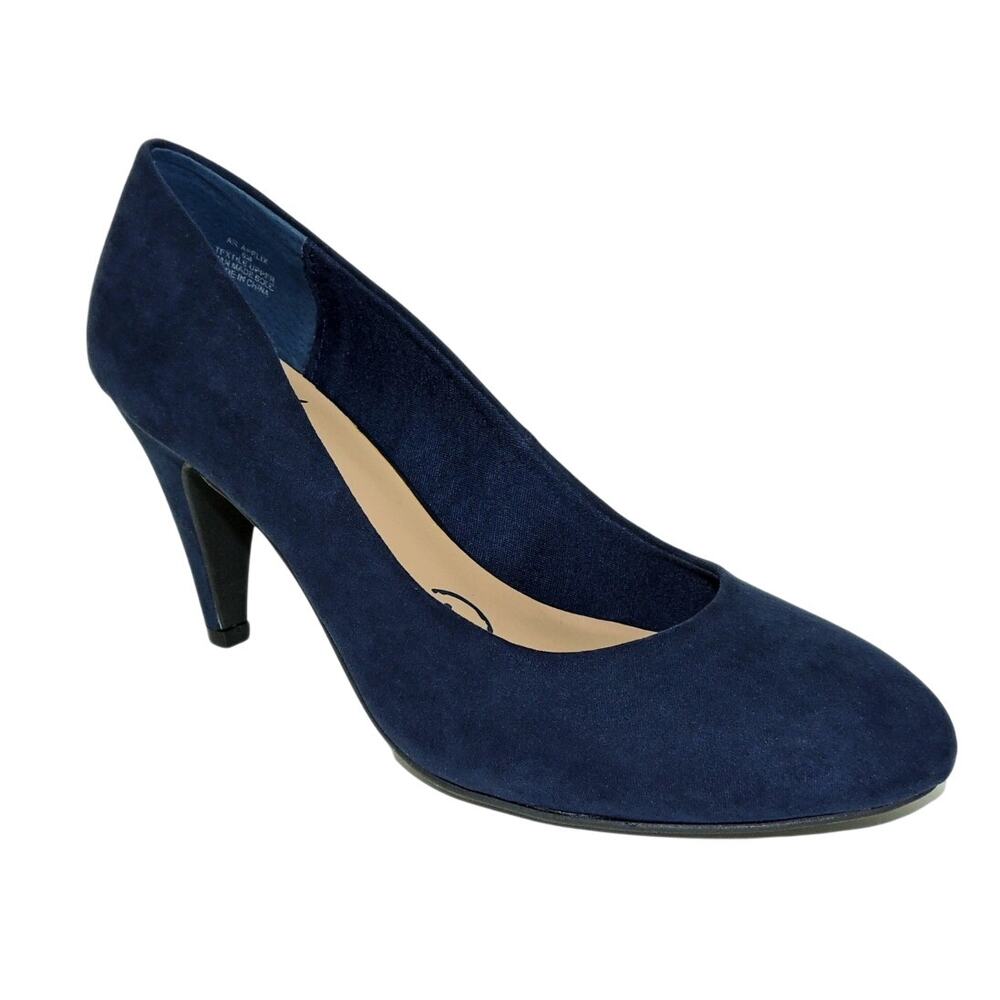 American Rag Cie Women Felix Heels Faux Suede US 9.5M Navy Blue